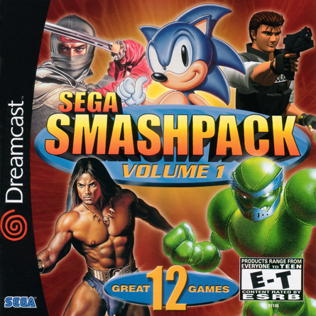 Sega Smash Pack Volume 1 box art for Sega Dreamcast